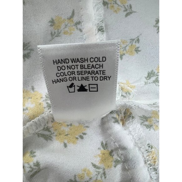 Kirious Los Angeles Yellow Floral Print Sleeveless Ruffle Crop Top Tie Large - Picture 5 of 9